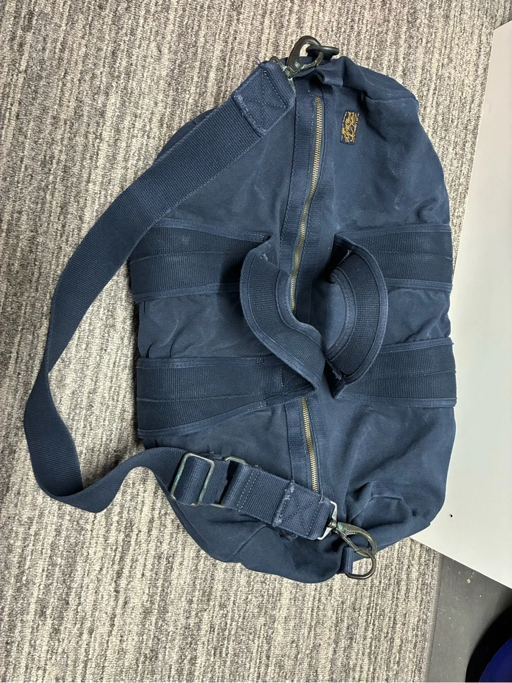 Vintage Polo Ralph Lauren Naval Tailors Navy Blue Canvas Duffle Bag RARE